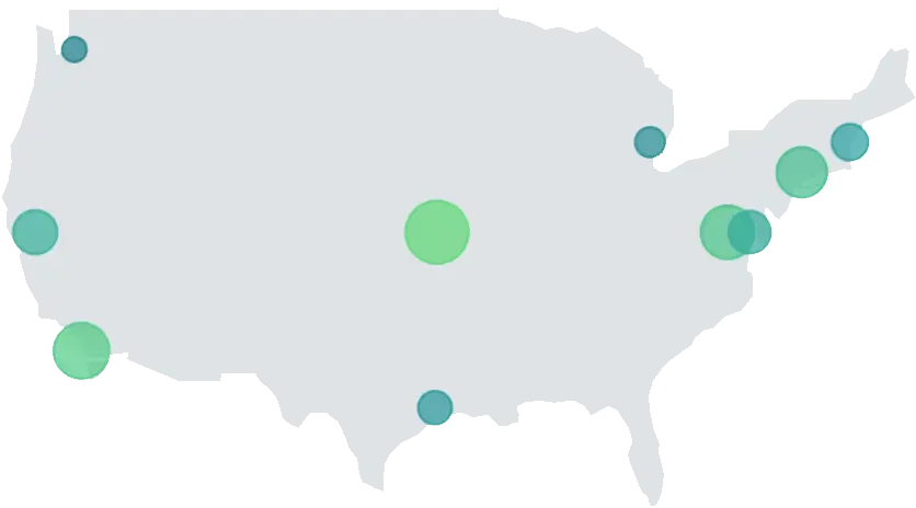 Industries map of the US